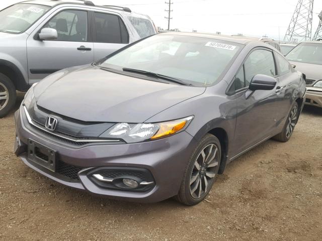 2HGFG3B00EH506078 - 2014 HONDA CIVIC EXL GRAY photo 2