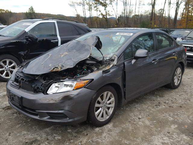 2HGFB2F98CH331478 - 2012 HONDA CIVIC EXL GRAY photo 2