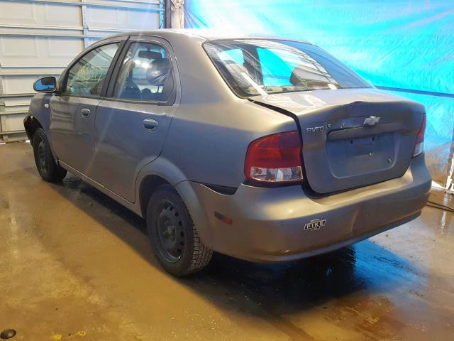 KL1TD56696B640481 - 2006 CHEVROLET AVEO BASE Сұр фото 3