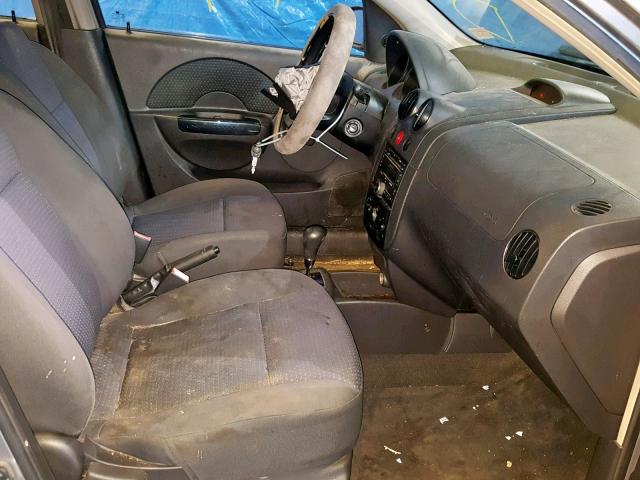 KL1TD56696B640481 - 2006 CHEVROLET AVEO BASE Сұр фото 5