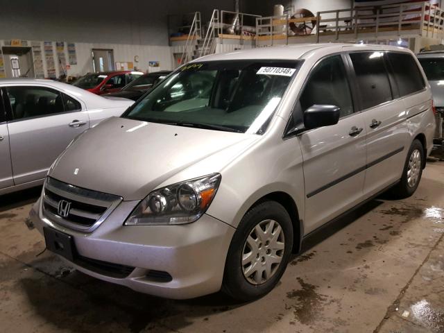 5FNRL38247B004134 - 2007 HONDA ODYSSEY LX SILVER photo 2