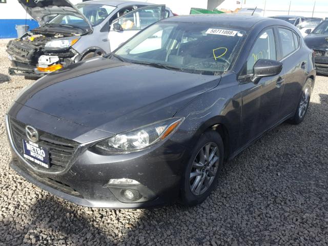 JM1BM1L74G1318400 - 2016 MAZDA 3 TOURING GRAY photo 2