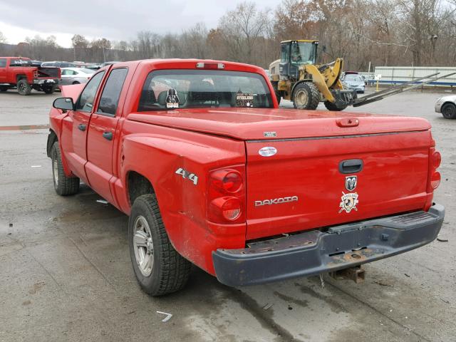 1D7HW38K58S615173 - 2008 DODGE DAKOTA SXT RED photo 3