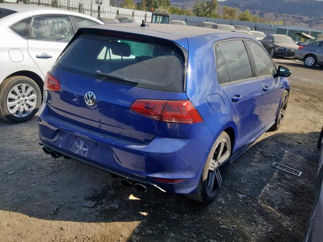 WVWLF7AUXFW221519 - 2015 VOLKSWAGEN GOLF R BLUE photo 4