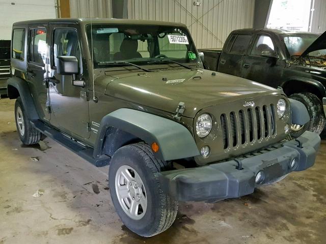 1C4BJWDG3FL654238 - 2015 JEEP WRANGLER U GREEN photo 1