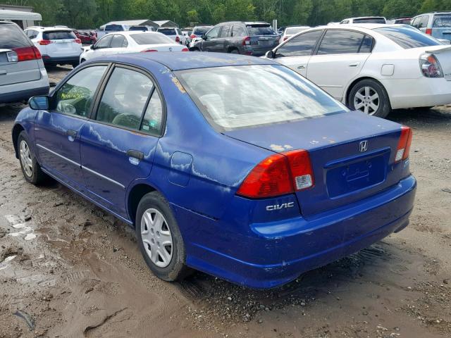 2HGES16315H581486 - 2005 HONDA CIVIC DX V BLUE photo 3