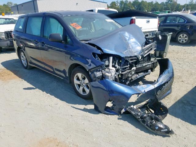 5TDZZ3DC5JS939548 - 2018 TOYOTA SIENNA L BLUE photo 1