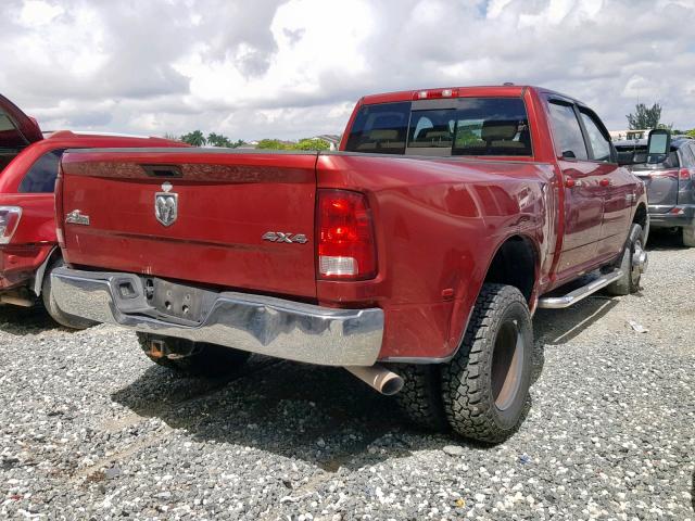 3D73Y4CL8BG558489 - 2011 DODGE RAM 3500 RED photo 4