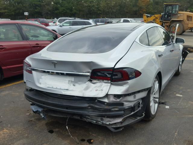 5YJSA1CP7DFP11691 - 2013 TESLA MODEL S SILVER photo 4