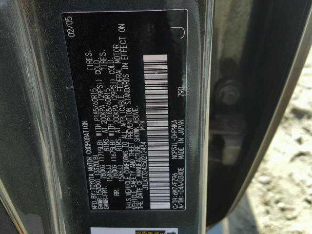 JTLKT324350212484 - 2005 TOYOTA SCION XB Сұр фото 10