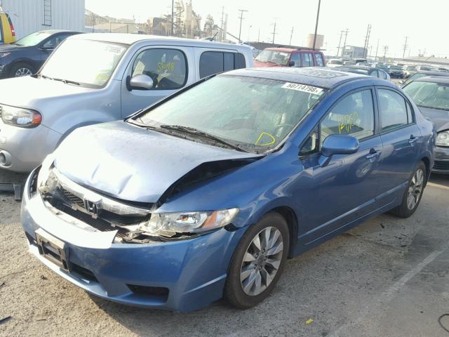 2HGFA16969H360290 - 2009 HONDA CIVIC EXL BLUE photo 2