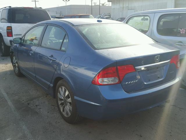 2HGFA16969H360290 - 2009 HONDA CIVIC EXL BLUE photo 3