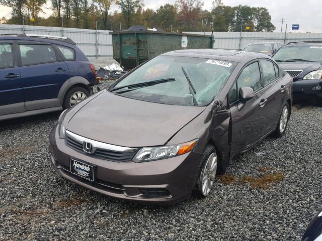 2HGFB2F90CH509383 - 2012 HONDA CIVIC EXL BROWN photo 2