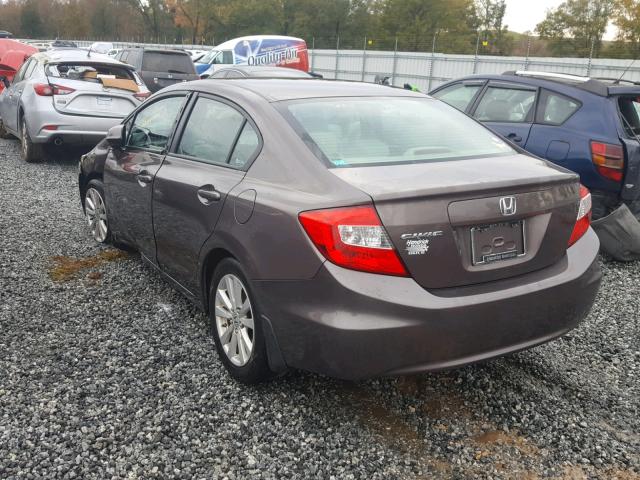 2HGFB2F90CH509383 - 2012 HONDA CIVIC EXL BROWN photo 3