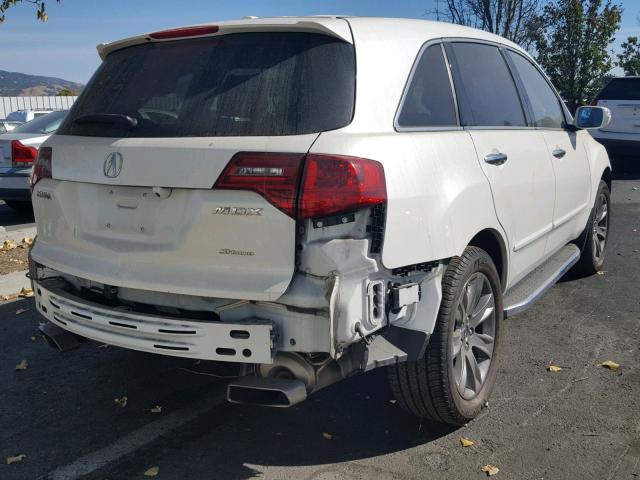 2HNYD2H59BH526302 - 2011 ACURA MDX ADVANC WHITE photo 4