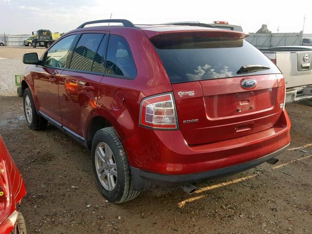 2FMDK48C88BA65492 - 2008 FORD EDGE SEL RED photo 3