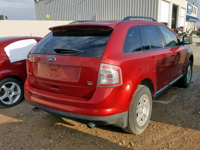 2FMDK48C88BA65492 - 2008 FORD EDGE SEL RED photo 4