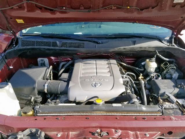 5TBRV54128S473781 - 2008 TOYOTA TUNDRA DOU RED photo 7