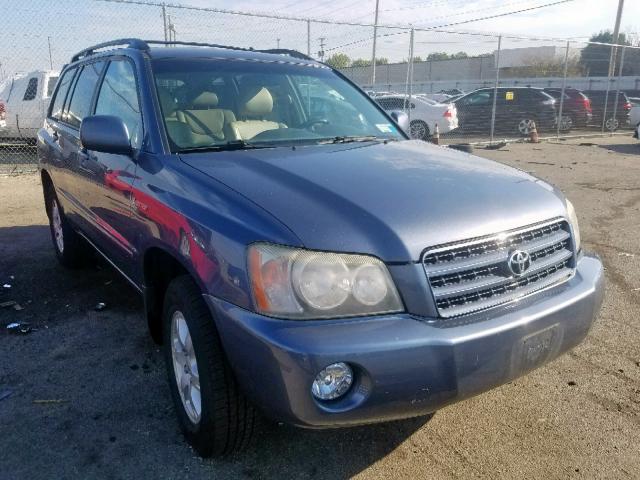 JTEHF21A130139428 - 2003 TOYOTA HIGHLANDER BLUE photo 1