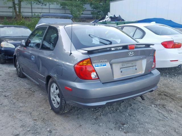 KMHCG35C74U280085 - 2004 HYUNDAI ACCENT GL GRAY photo 3