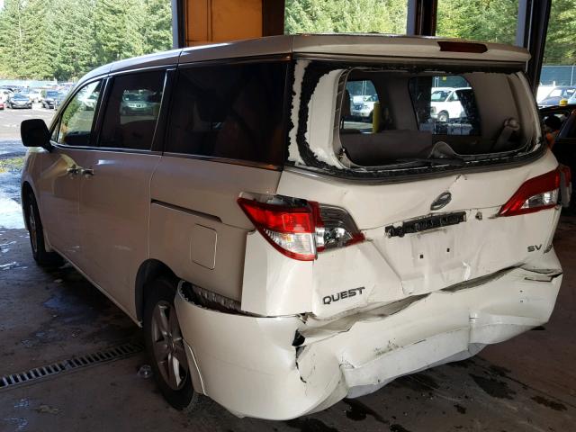 JN8AE2KP3F9133565 - 2015 NISSAN QUEST S WHITE photo 3