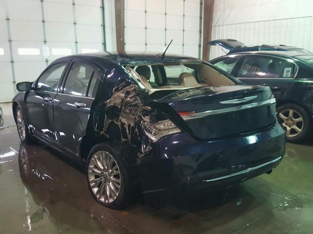 1C3CCBCB5CN181542 - 2012 CHRYSLER 200 LIMITE BLUE photo 3