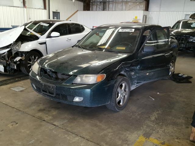 JM1BJ225510423183 - 2001 MAZDA PROTEGE LX GREEN photo 2