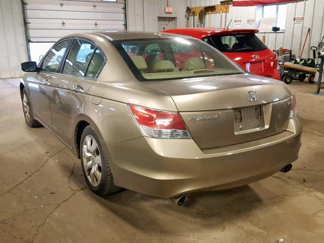 1HGCP36888A035495 - 2008 HONDA ACCORD EXL GOLD photo 3