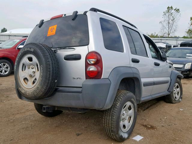 1J4GL48K86W278907 - 2006 JEEP LIBERTY SP SILVER photo 4