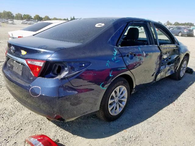 4T4BF1FK3GR531817 - 2016 TOYOTA CAMRY LE BLUE photo 4