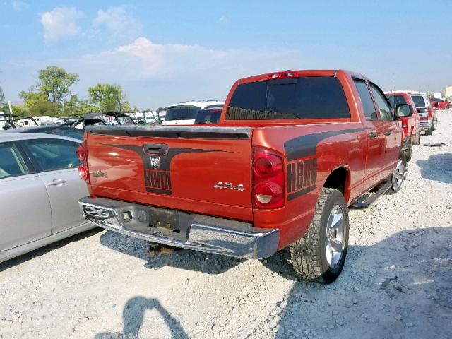 1D7HU18218S530826 - 2008 DODGE RAM 1500 S ORANGE photo 4