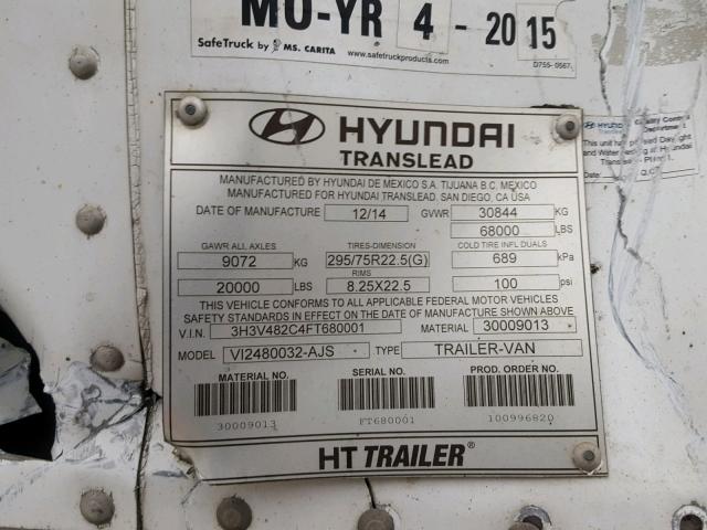 3H3V482C4FT680001 - 2015 HYUNDAI DRYVAN WHITE photo 10