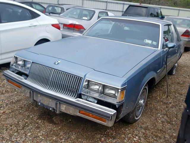 1G4GM11A2HP428103 - 1987 BUICK REGAL LIMI BLUE photo 2