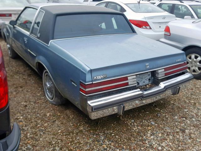 1G4GM11A2HP428103 - 1987 BUICK REGAL LIMI BLUE photo 3