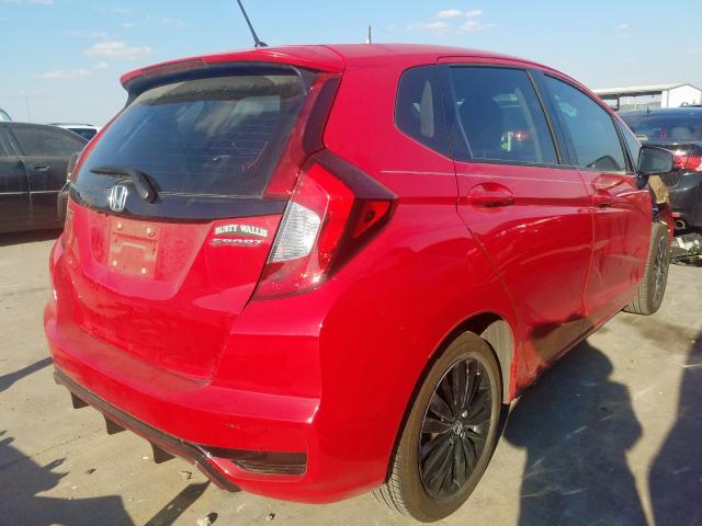 3HGGK5H66JM732292 - 2018 HONDA FIT SPORT RED photo 4