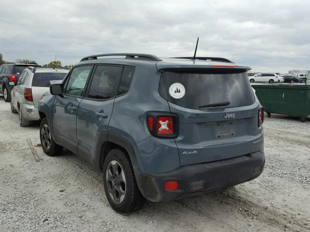 ZACCJBAB3HPF29258 - 2017 JEEP RENEGADE S ლურჯი ფოტო 3