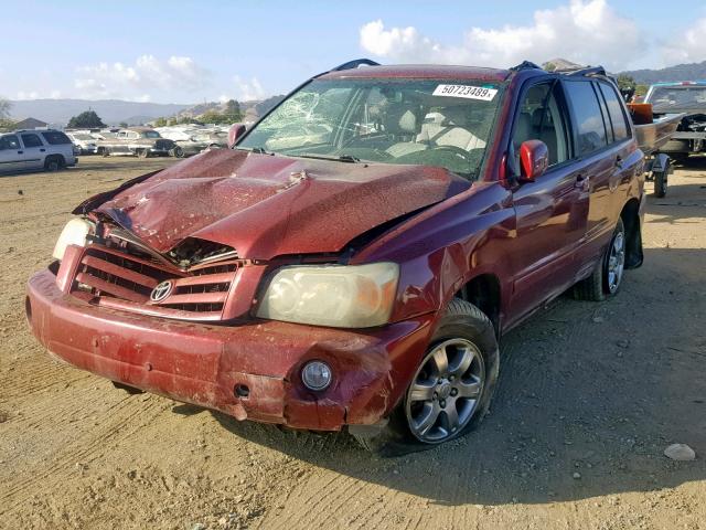 JTEEP21A040011778 - 2004 TOYOTA HIGHLANDER RED photo 2