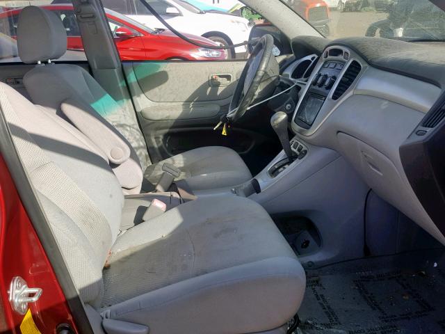 JTEEP21A040011778 - 2004 TOYOTA HIGHLANDER RED photo 5