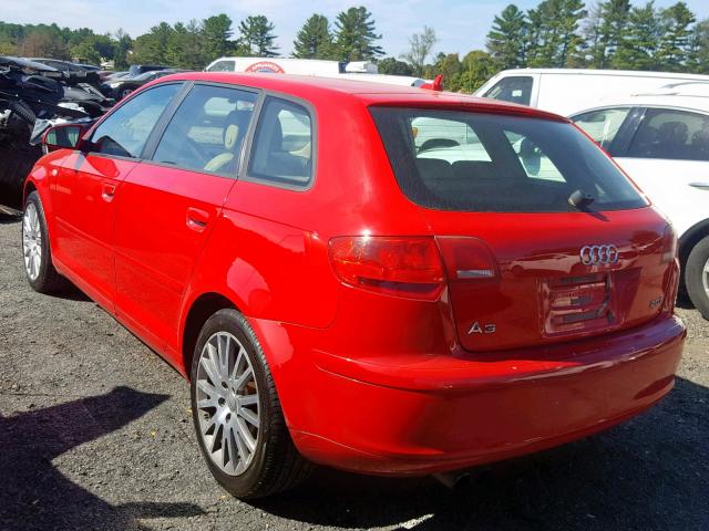 WAUNF78P28A091211 - 2008 AUDI A3 2.0 PRE RED photo 3