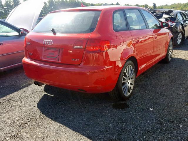 WAUNF78P28A091211 - 2008 AUDI A3 2.0 PRE RED photo 4