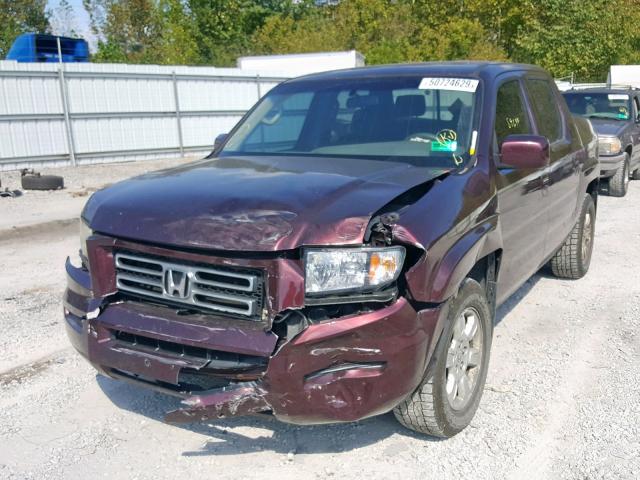 2HJYK16427H515144 - 2007 HONDA RIDGELINE MAROON photo 2