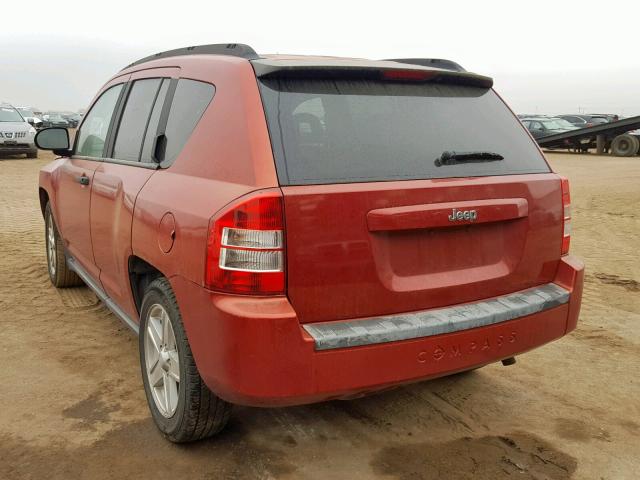 1J8FT47W97D200423 - 2007 JEEP COMPASS MAROON photo 3