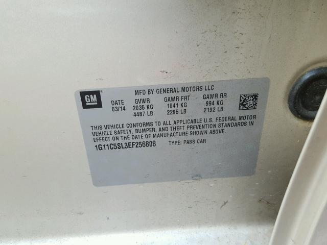 1G11C5SL3EF256808 - 2014 CHEVROLET MALIBU 1LT TAN photo 10