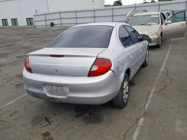 1B3ES46C42D501544 - 2002 DODGE NEON SE SILVER photo 4