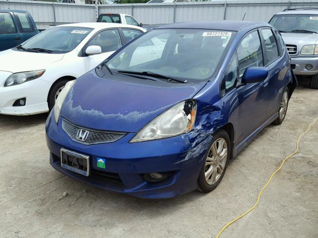 JHMGE88489S007705 - 2009 HONDA FIT SPORT BLUE photo 2