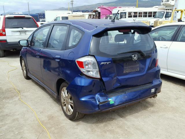 JHMGE88489S007705 - 2009 HONDA FIT SPORT BLUE photo 3