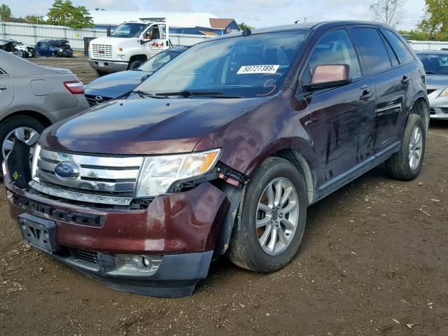 2FMDK4JC4ABB60518 - 2010 FORD EDGE SEL BURGUNDY photo 2