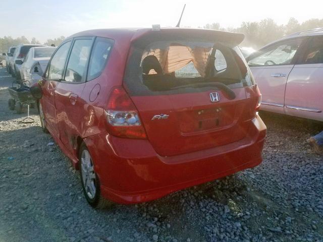 JHMGD386X8S073775 - 2008 HONDA FIT SPORT RED photo 3