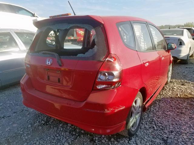 JHMGD386X8S073775 - 2008 HONDA FIT SPORT RED photo 4