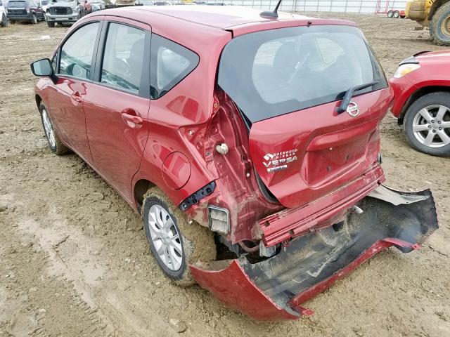 3N1CE2CP1JL367046 - 2018 NISSAN VERSA NOTE RED photo 3